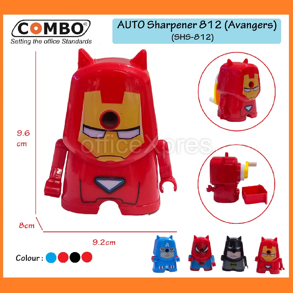 

Serutan Pensil Superhero / Rautan Pensil Spiderman / Rautan Meja Putar Avangers / Sharpener 812 Auto