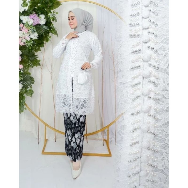 kebaya jumbo brukat kancing seribu / tunik kancing / kebaya payet