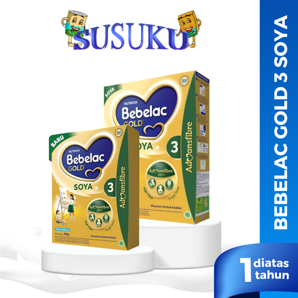 

Bebelac Gold 3 Soya Susu Pertumbuhan Anak 1-5 tahun Vanila 360gr/700gr