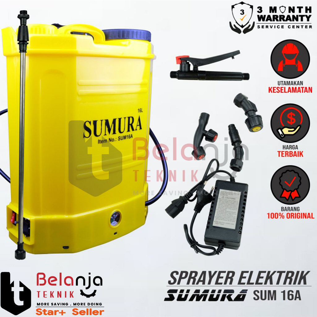 Sumura Sprayer Elektrik SUM 16A Alat Semprot Hama Gulma & Desinfektan Sprayer 16 Liter Elektrik