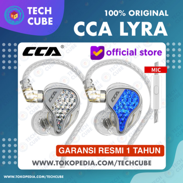 Jual CCA Lyra with Mic In Ear Earphone Headset Alt CRA CRA Plus KZ ESX - Blue Diskon