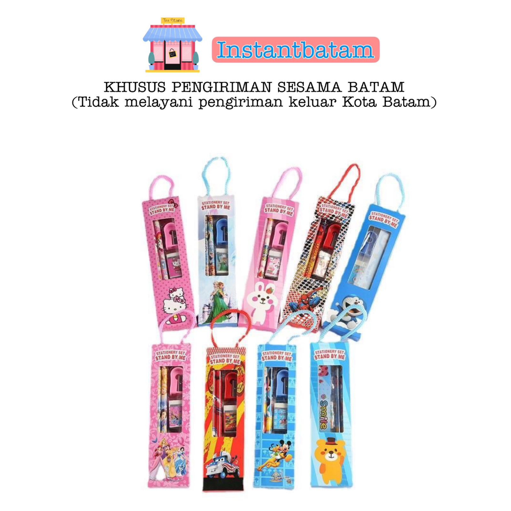 

221 Mini Stationary Set / Set alat Tulis Sekolah Karakter 5 in 1