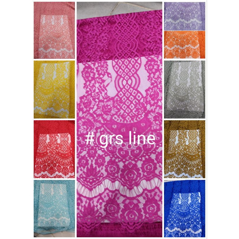 promo kain renda semi prancis katun 2 kepala # grs line