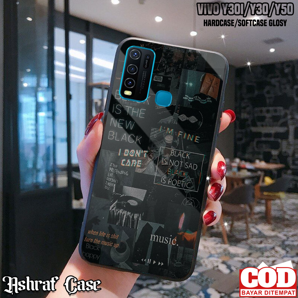 Case Hp Vivo Y30i / Y30 / Y50 - Casing Hp Vivo Y30 / Y30i / Y50 ( AESTH ) Softcase Glass Kaca - Kond
