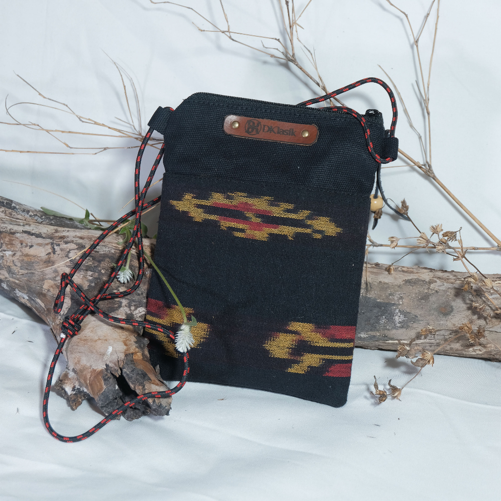 DKLASIK Tas Selempang HP Tenun Pria Wanita Etnik / Sling Bag HP Mini Tali Paracord