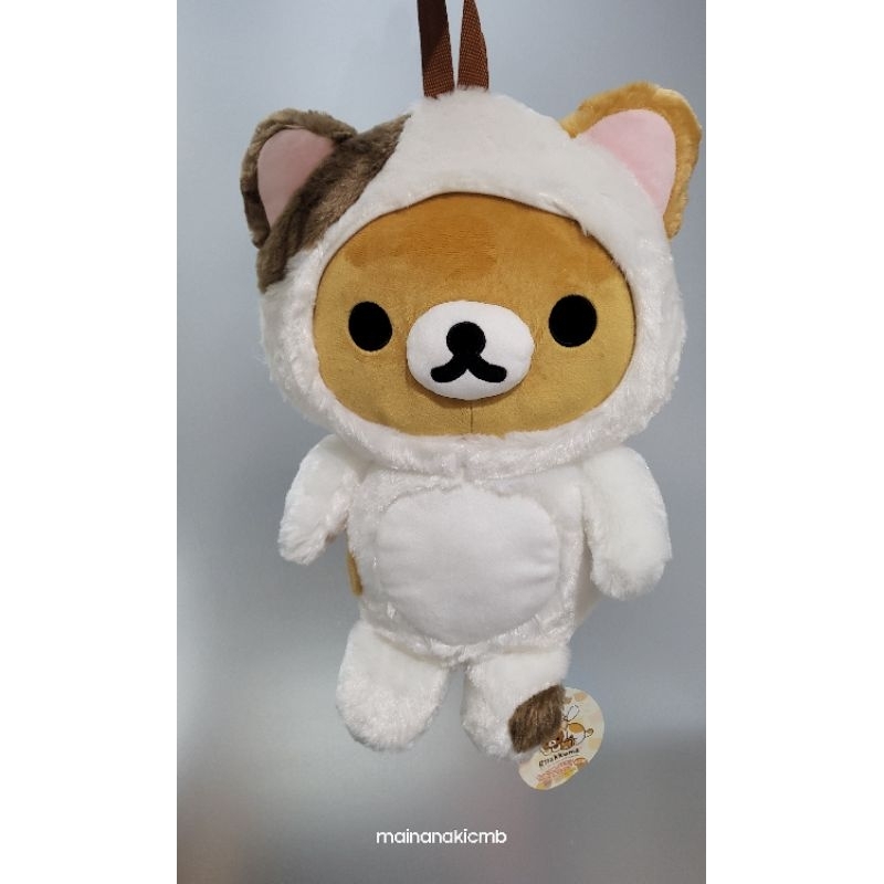 Tas Backpack Boneka Rilakkuma San-x Kostum Kucing Original