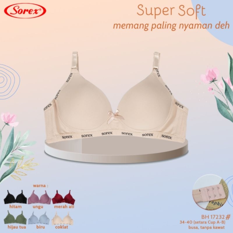 Bra Bh Sorex 17232 Tanpa Kawat Kait 2 / Bh Sorex 17232 Cup A/B