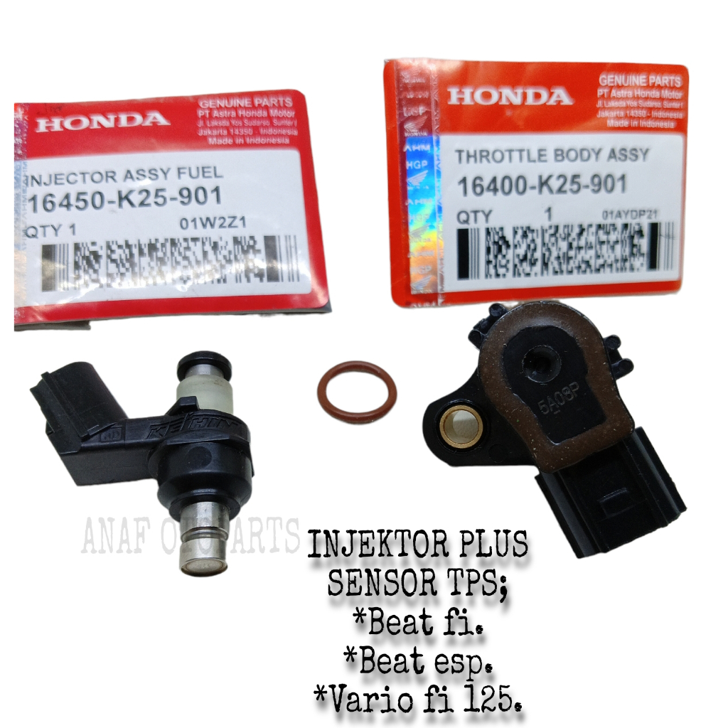PAKET 2 ITEM INJEKTOR INJECTOR+SENSOR TPS BEAT FI/BEAT ESP 2014-2019/BEAT POP/SCOOPY FI/VARIO FI 125