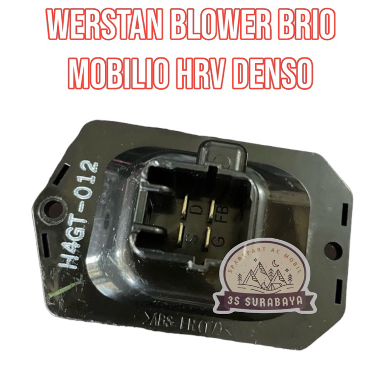Werstan Blower Hrv Brio Mobilio Honda Ac mobil Denso (Baru/New) Resitor Blower Angin