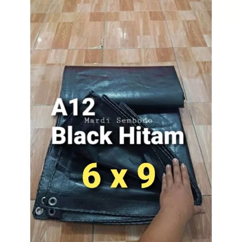 Terpaulin Terpal 6x9 meter tipe tebal A12 Hitam korea original