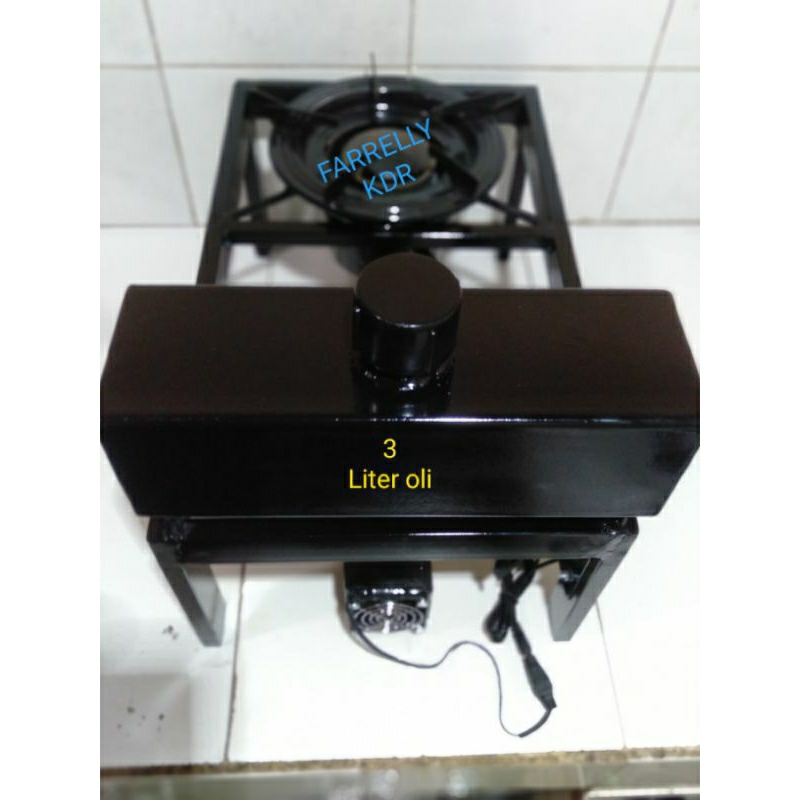 Kompor hemat energi,kompor oli bekas api biru tidak berasap blower DC 12volt,lengkap dengan tatakan 