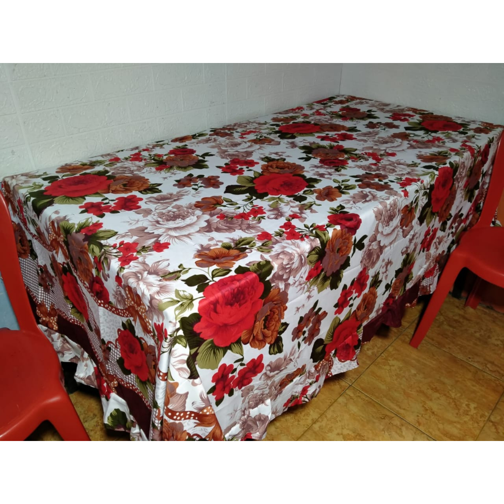 Bergaransi Taplak Meja Makan Kain Aneka Motif /Alas Meja Makan Motif Rumbai 140220