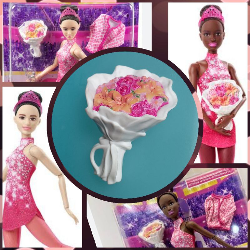Buket Bunga Barbie Ice skating Doll Original Mattel