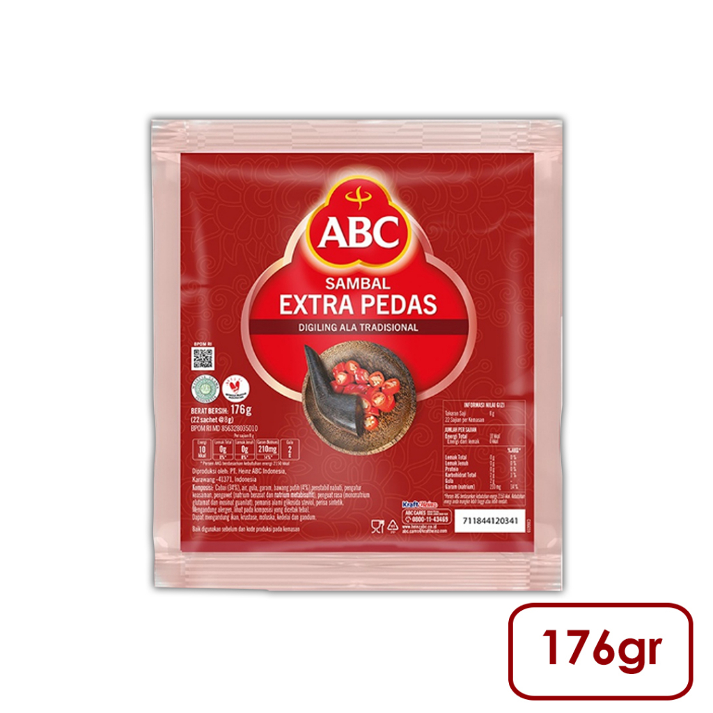 

ABC Sambal Extra Pedas Saset Isi22 176gr