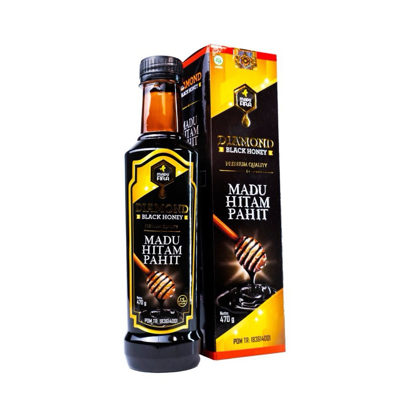 Madu Hitam Pahit ASLI Diamond Black Honey ORIGINAL 100% Madu Fira 470gr Obat Diabetes Asam Urat Kole