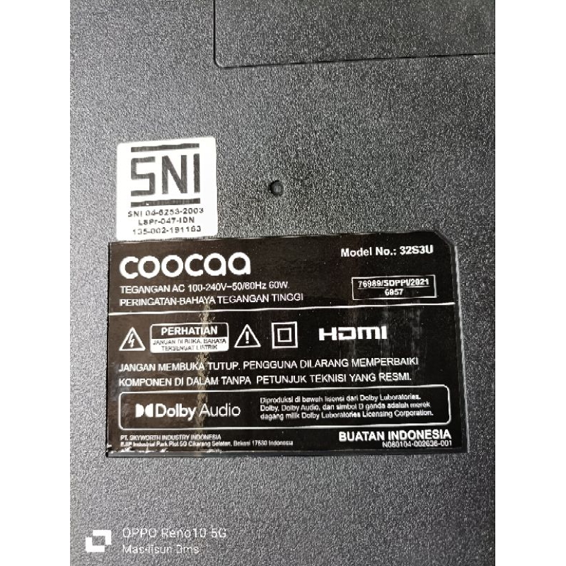 MB MAINBOARD MESIN TV ANDROID COOCAA 32S3U