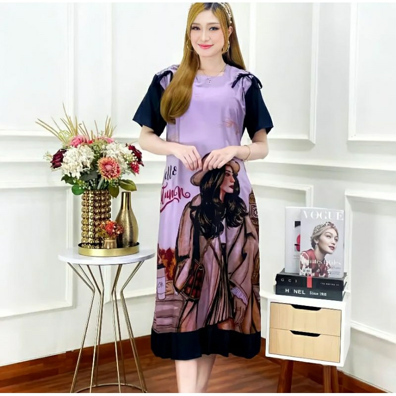 Daster Sofia Tali Serut Model Fuji / Home dress Sofia Terbaru Kekinian