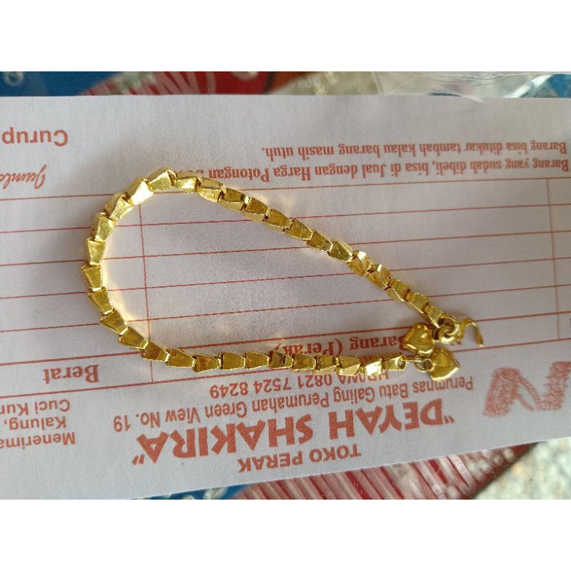 gelang perak sepuhan