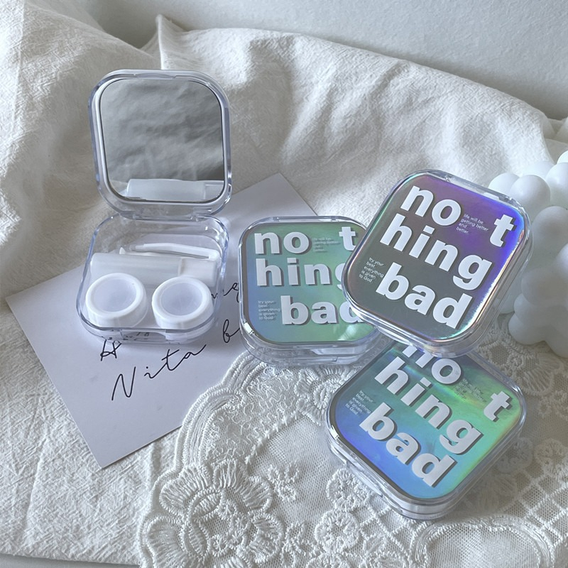 Softlens Case 2in1 Hologram Bening Flower Cute Aesthetic Tempat Lensa Mata