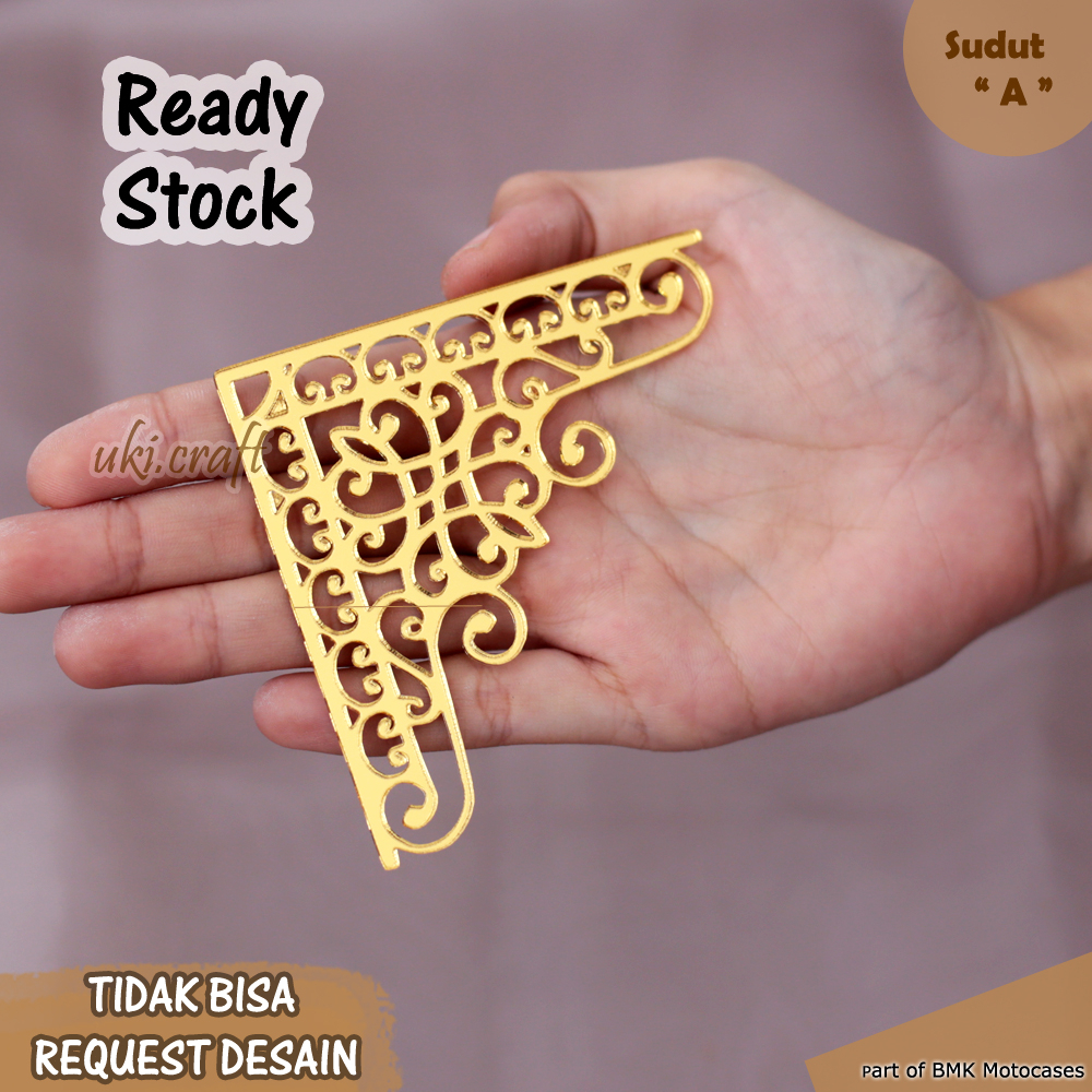 Sudut Sulur Akrilik Gold - Bahan Dekorasi Mahar Sudut Sulur Akrilik Gold Bahan Dekorasi Mahar
