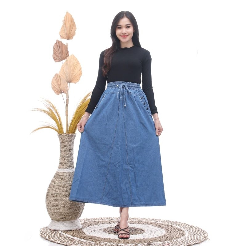 Rok Jeans Jumbo Wanita - Rok Jeans Wanita