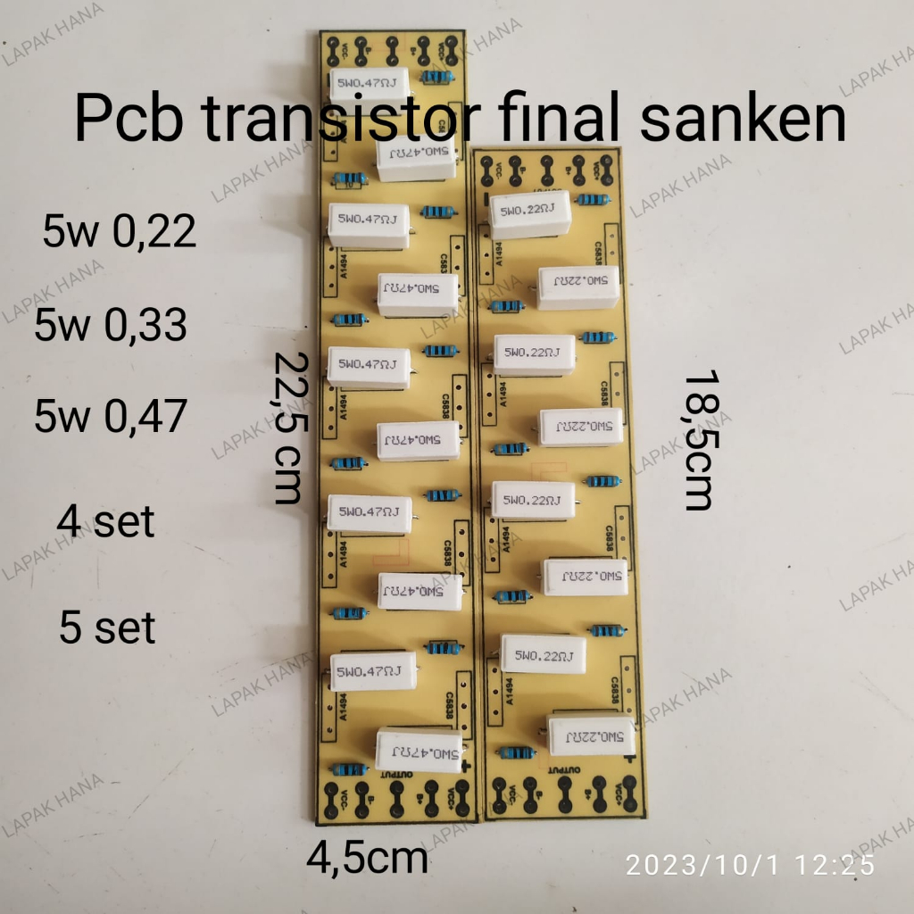 Pcb transistor final sanken plus komponen 4 set 5 set pcb semi fiber PCB LINE TR SANKEN