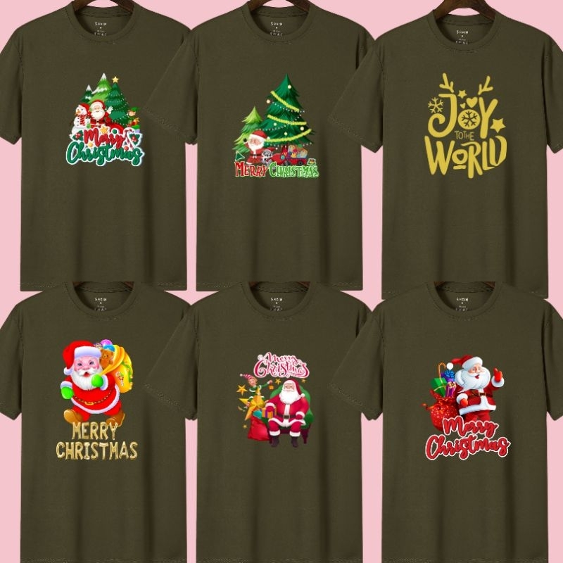( Generasi Fashion) Kaos pria wanita dewasa Natal Chrismast hijau // Atasan cowok cewek natal 2023