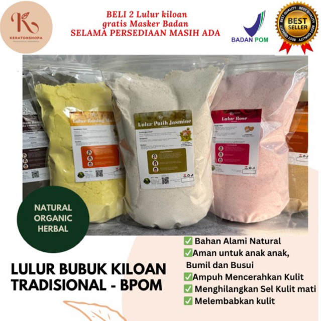 LULUR KILOAN / LULUR TRADISIONAL/ BEDDA LOTONG/ SCRUB BADAN/ PEMUTIH KULIT