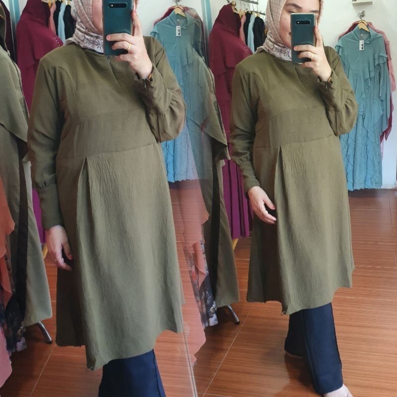 LONG TUNIK BAHAN CRINKLE