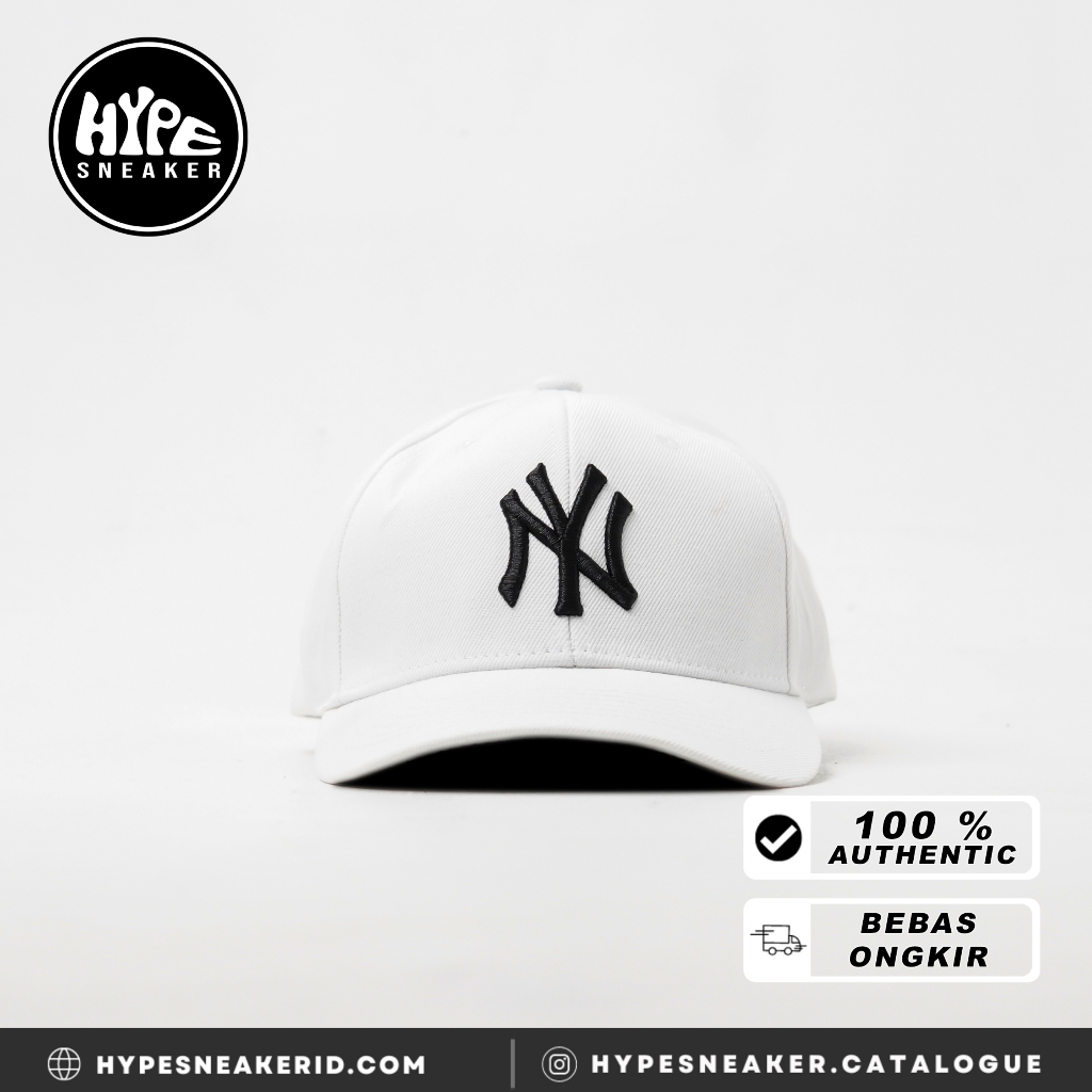 Topi MLB NY BLACK WHITE CAP 100% ORIGINAL