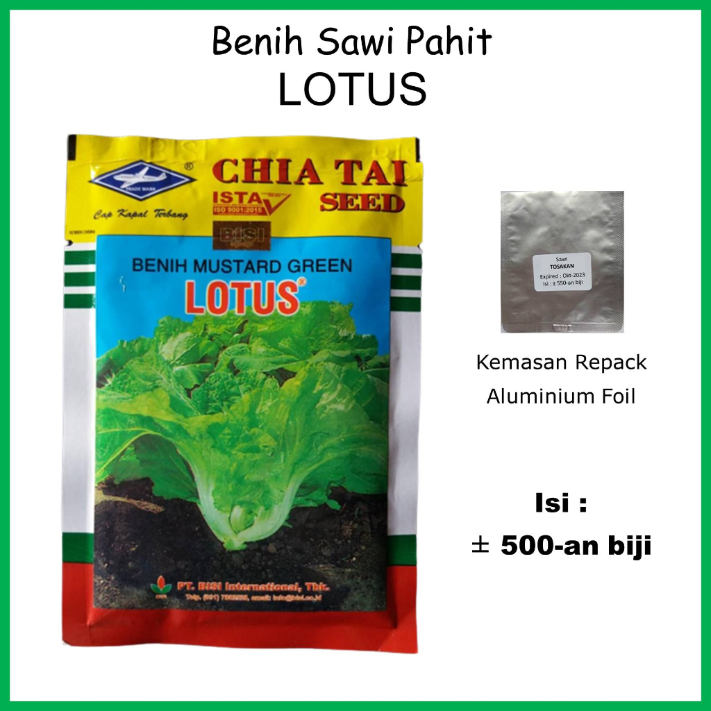 Benih Sawi Pahit Mustard  Green LOTUS  Cap Kapal Terbang  Kemasan Repack