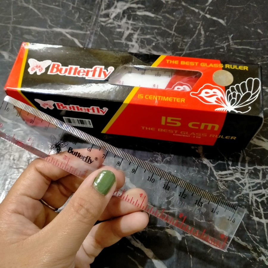 

1 PAK ISI 24 PENGGARIS PLASTIK 15 CM / PENGGARIS 15 CM BUTTERFLY