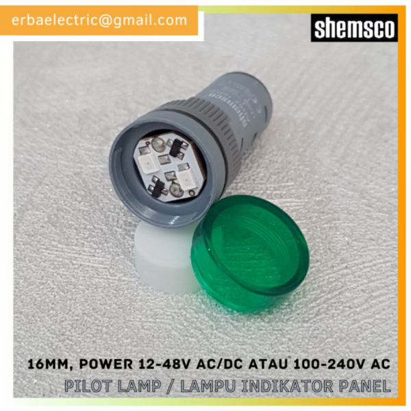 Pilot Lamp GREEN 16mm 12-48v Indicator Lamp 12v 24v 48v PLAD Limited