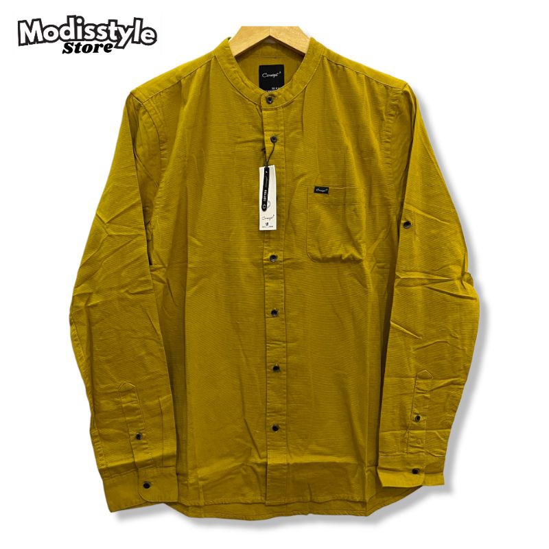 Kemeja Fashion Pria Polos Semi Koko Lengan Panjang / Kemeja Koko Concept Lengan Panjang / Kemeja Ker