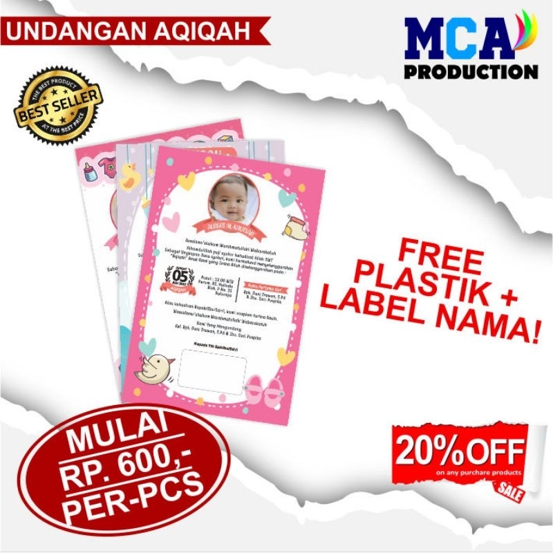 

[FREE PLASTIK & LABEL NAMA] Undangan Syukuran/Aqiqah/Tasmiyah Murah Premium Quality
