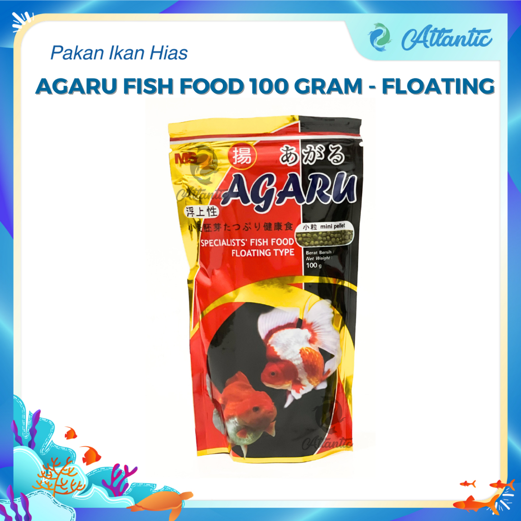 Agaru Fish Food Floating Mini Pellet 100 Gram 100gr Pakan Ikan Koki Mas Goldfish Gold Fish