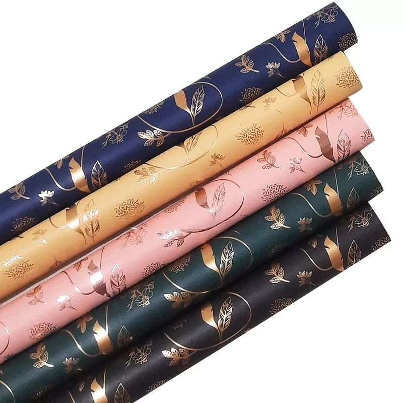 

Premium Kertas kado Bungkus Kado foil BUNGA (5 lembar)