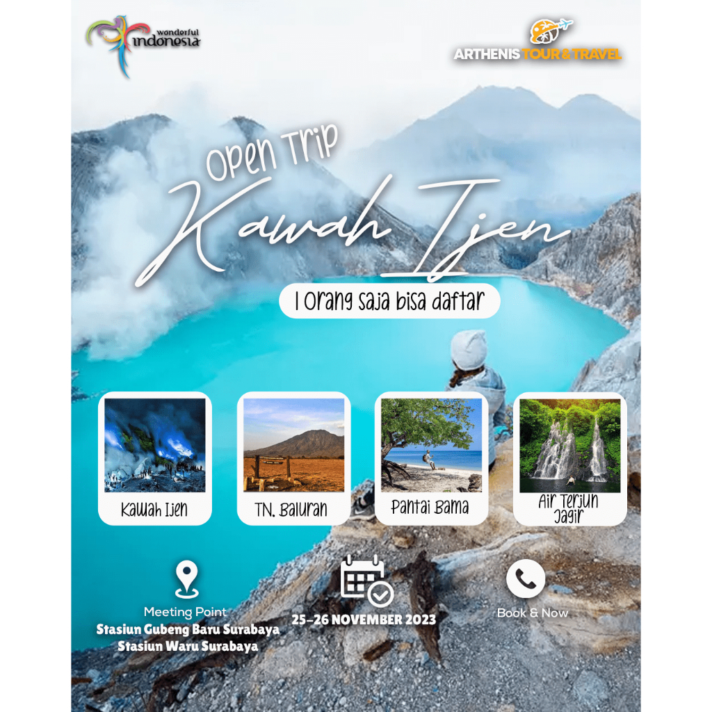 OPEN TRIP KAWAH IJEN BALURAN START SURABAYA 25-26 NOVEMBER 2023
