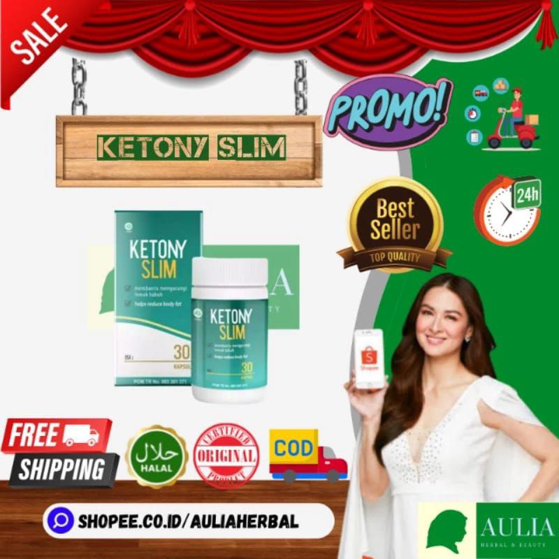KETONY SLIM Asli Herbal Obat Diet Super Cepat Efektif Pelangsing Badan Bpom