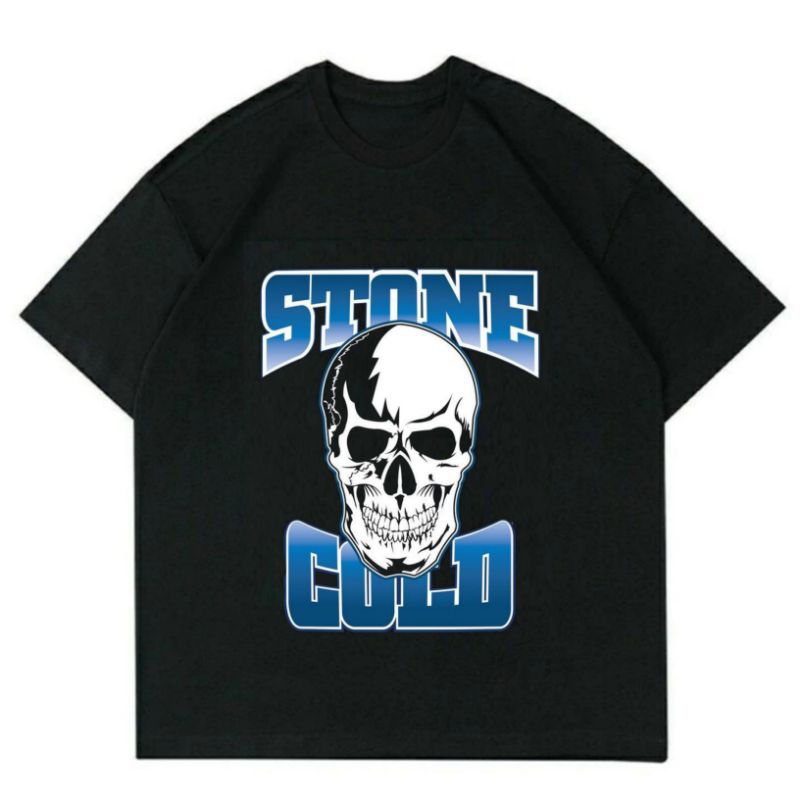 KAOS BAJU STONE COLD WWE BLUE | T-SHIRT VINTAGE SMACKDOWN STEVE AUSTIN| KAOS HITAM OVERSIZE TERLARIS