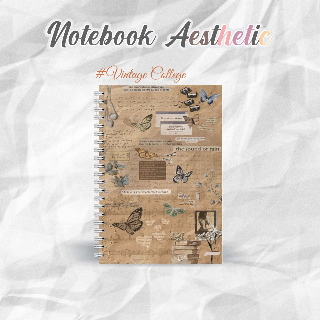 

NOTEBOOK A5 VINTAGE COLLEGE CATATAN/JURNAL BOOKPAPER GRID/KOTAK2#DOTTED/TITIK2#BLANK/POLOS