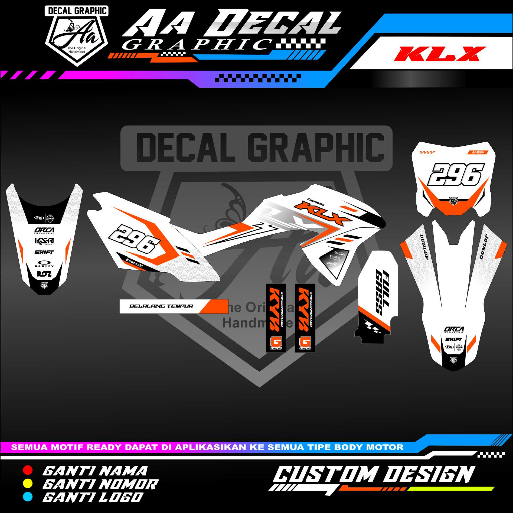 decal klx stiker klx bisa request decal supermoto