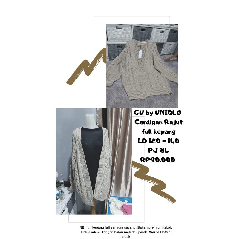 GU BY UNIQLO | RAJUT  LONG CARDI KEPANG