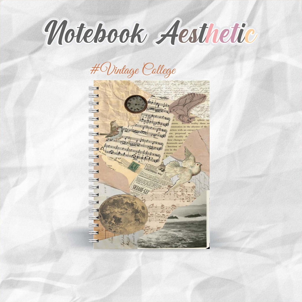 

NOTEBOOK A5 VINTAGE COLLEGE CATATAN/JURNAL BOOKPAPER GRID/KOTAK2#DOTTED/TITIK2#BLANK/POLOS