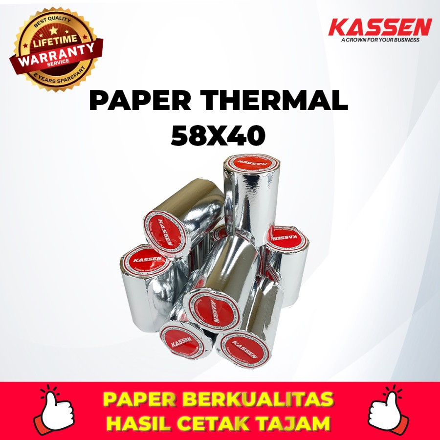 

Kertas Thermal Kassen 58 X 40 Paper Thermal