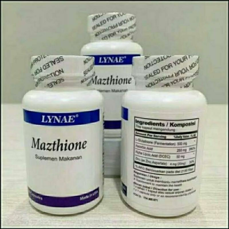 LYNAE MAZTHIONE Asli Suplemen Pemutih Kulit LYNAE MAZTHIONE Original Pemutih Badan