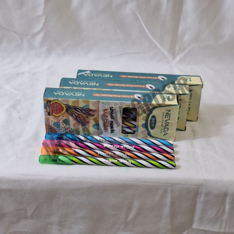 

1 Gross Pena Ulir NEVADA Isi 12 Pcs/Pulpen/Ball Point/Bolpoint