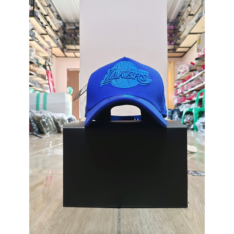 Bahan Biru Topi Premium Pria Wanita Logo LA KERS