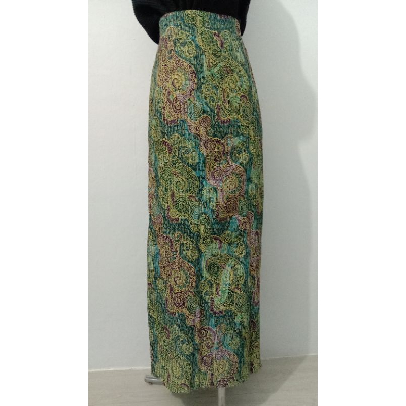 (COD) ROK PLISKET LILIT SPAN PREMIUM MEWAH PENGANTIN JUMBO BATIK SUTRA SATIN MOTIF PANJANG MURAH BAW