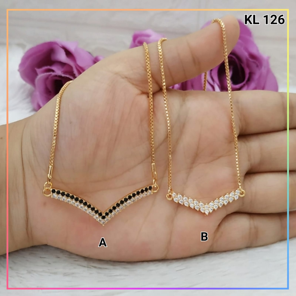 KL 126 - Kalung Dewasa Koye Permata Hitam Putih Perhiasan Xuping Wanita - Cute